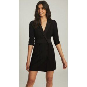 NWT REISS Avani Puff Sleeve Tuxedo Dress